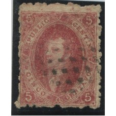 ARGENTINA 1865 GJ 25j RIVADAVIA ESTAMPILLA DE 4ta TIRADA CON VARIEDAD MULATO U$ 48 ADEMAS ESTABA CLASIFICADO COMO PLANCHA B POSCISION 74